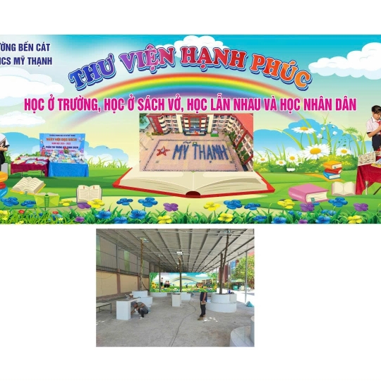 Kiến Tạo "Thư Viện Hạnh Phúc": Thiết Kế & In Backdrop, Tranh Tường Chủ Đề Giáo Dục Sống Động, Truyền Cảm Hứng! khu vực bến cát